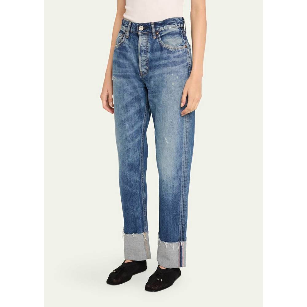 NEW MOUSSY vintage bardmoor wide straight jeans in light blue - Picture 2 of 5